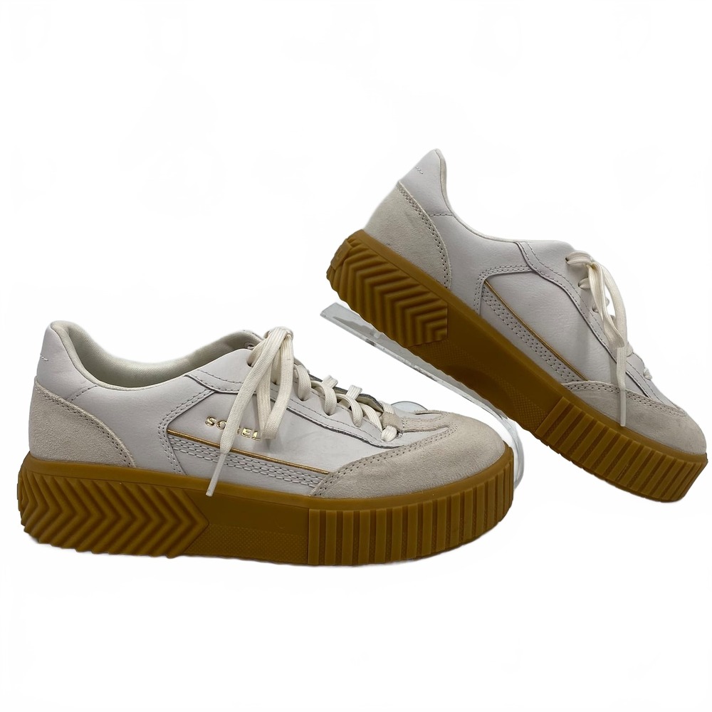 Sorel White Beige Ona Ava Platform Sneakers | Womens 7
